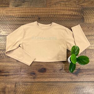 ALPHALETE M cropped oversize long sleeve workout top